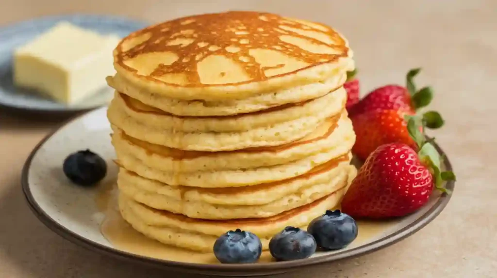 Fluffy scrambled pancakes on a plate