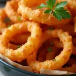 Crispy onion ring chips in a bowl