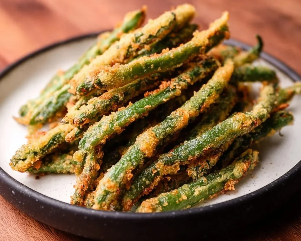 Crispy Air Fryer Green Bean Fries served as a healthy snack option