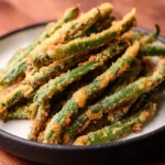 Crispy Air Fryer Green Bean Fries served as a healthy snack option