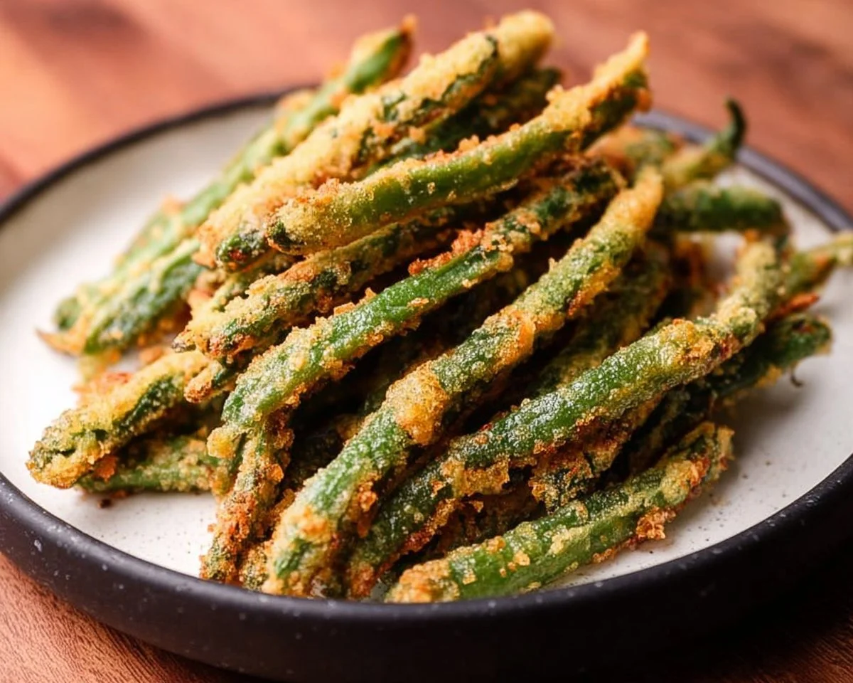 Crispy Air Fryer Green Bean Fries served as a healthy snack option