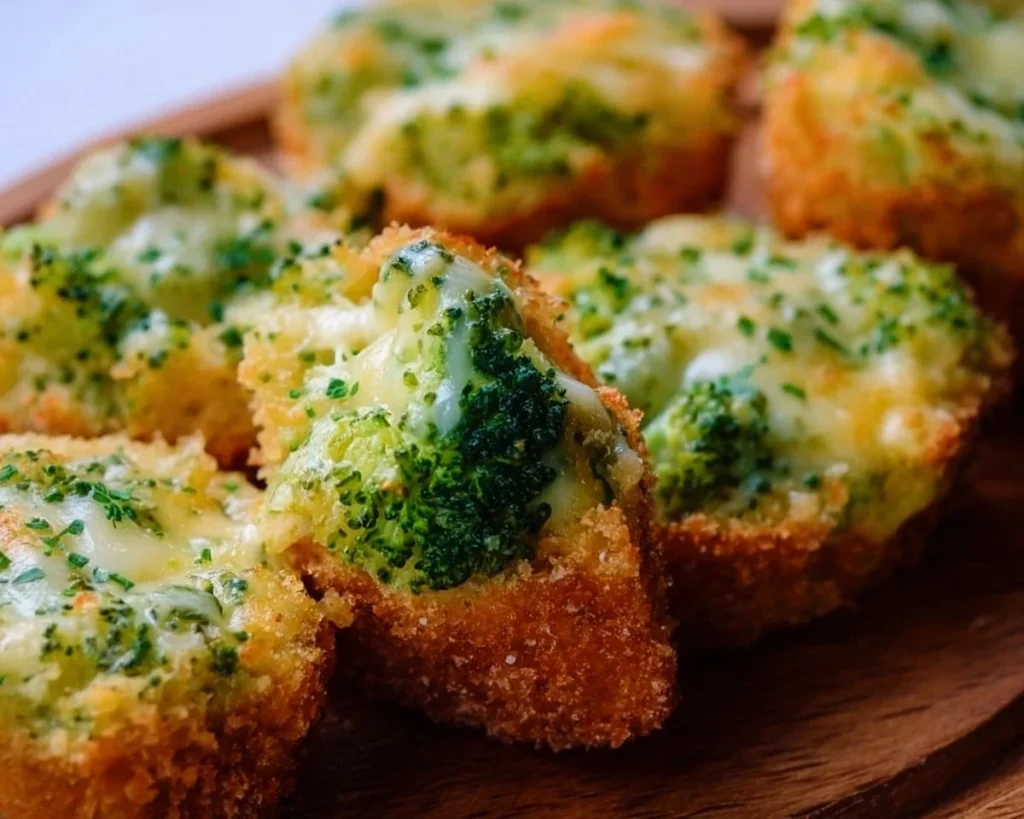 Variety of broccoli appetizers served on a platter