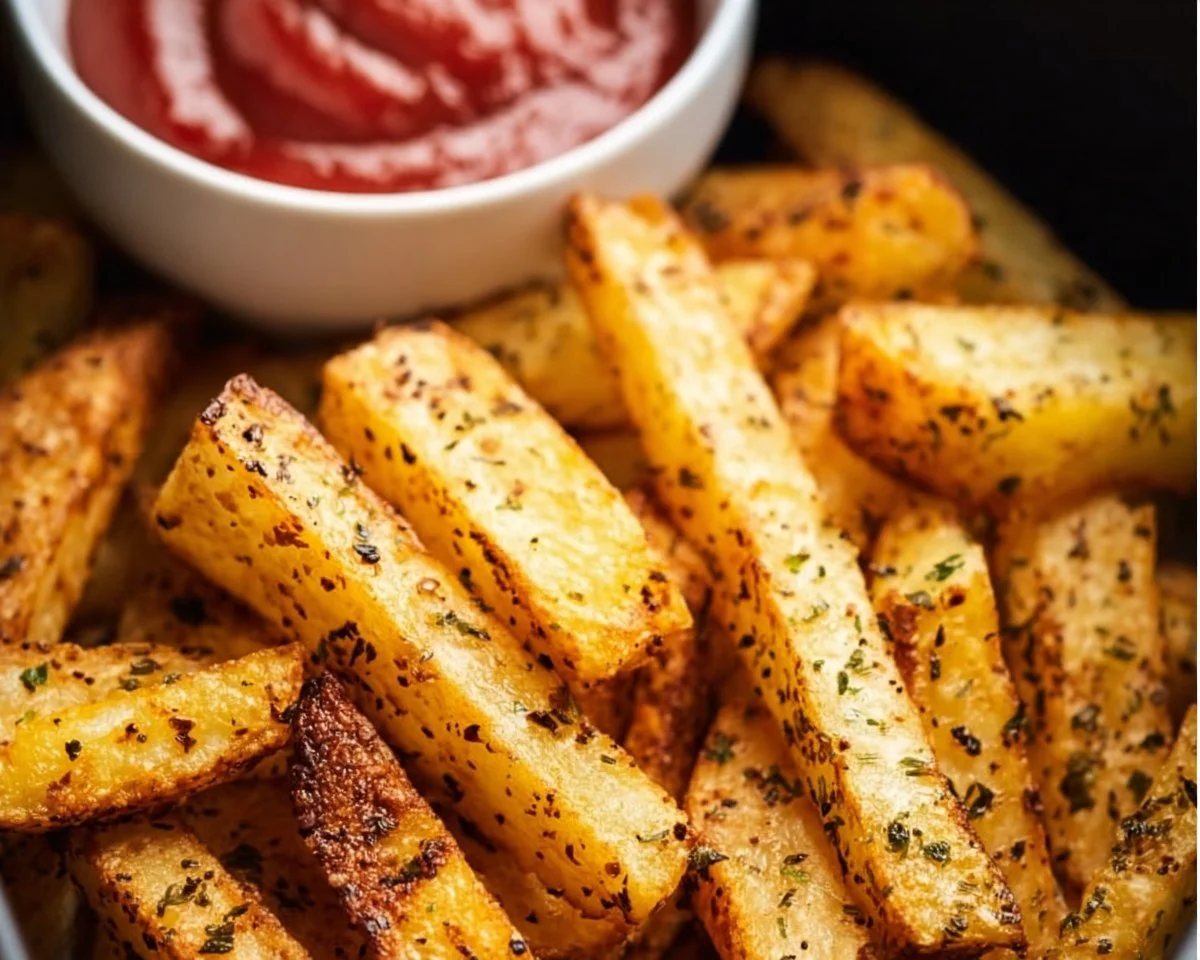 Delicious keto air fryer turnip fries served as a low-carb snack