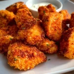 Keto Air Fryer Chicken Nuggets served with dipping sauce