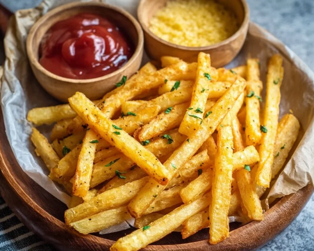 Delicious Keto French Fries, crispy and low-carb, perfect for a keto diet.