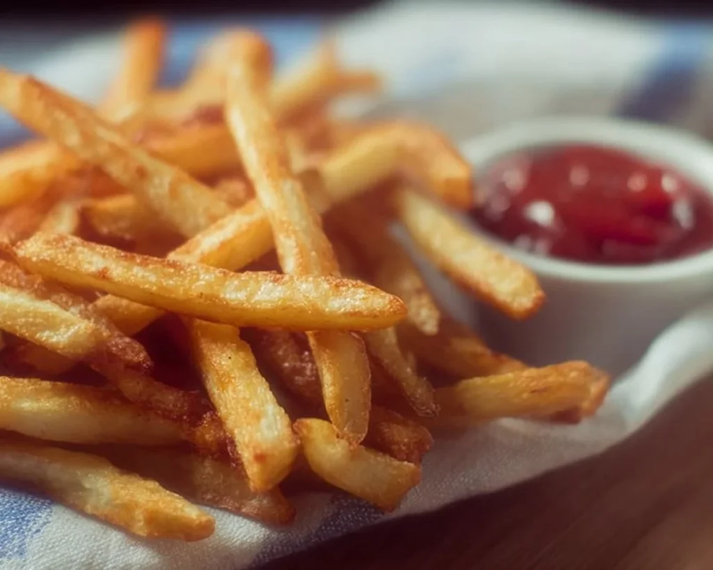 Crispy Keto French Fries made with low-carb ingredients