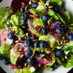 Fresh Blueberry Pistachio Salad with vibrant berries and green pistachios