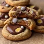 Homemade Brown Butter Cadbury Egg Cookies fresh out of the oven