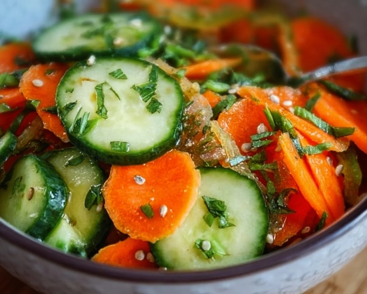 Fresh Carrot and Cucumber Salad with vibrant colors and healthy ingredients