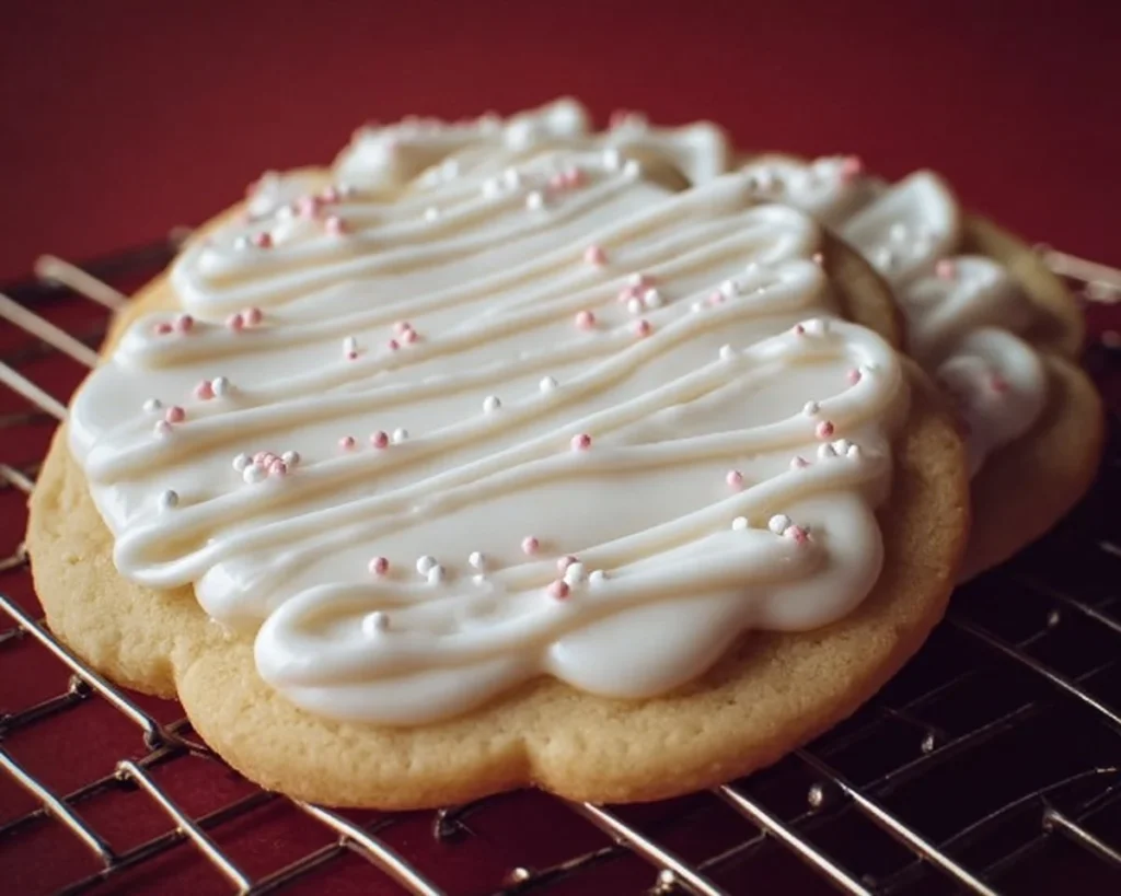 Classic sugar cookies decorated with colorful icing.
