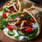 Delicious Greek Chicken Gyro Wrap with fresh ingredients and savory flavors