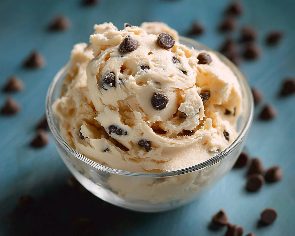 Delicious Greek Yogurt Cookie Dough ready for baking or snacking.