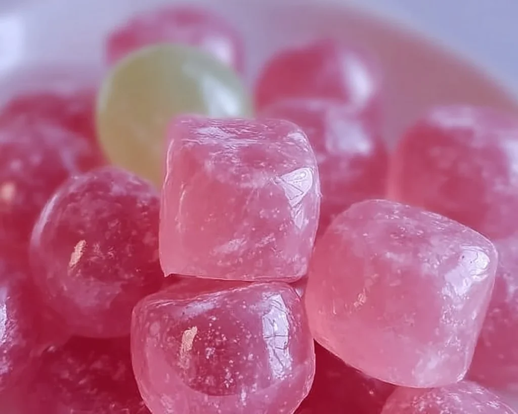 Homemade bubble gum made with colorful ingredients and flavors