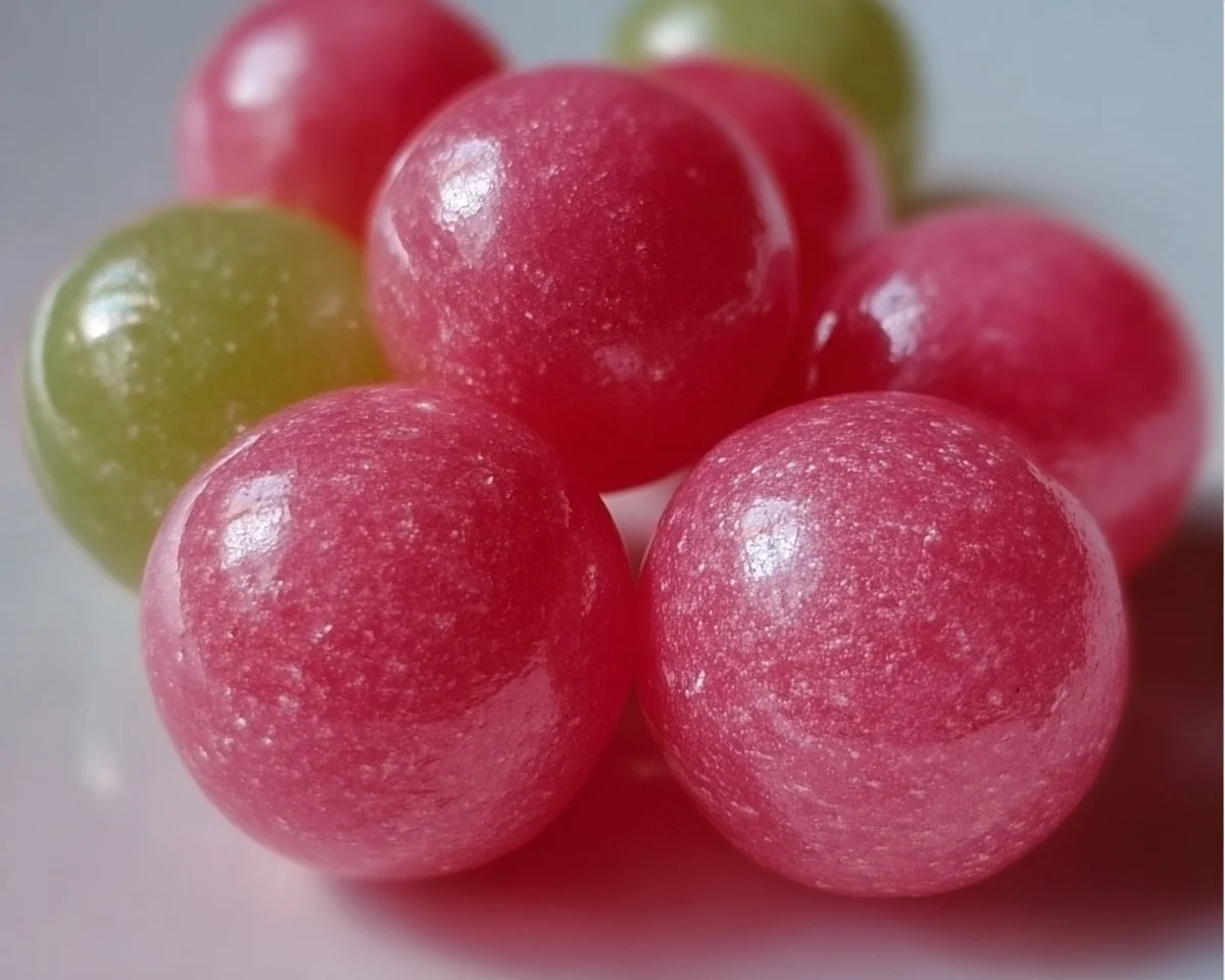 Colorful homemade bubble gum in various flavors