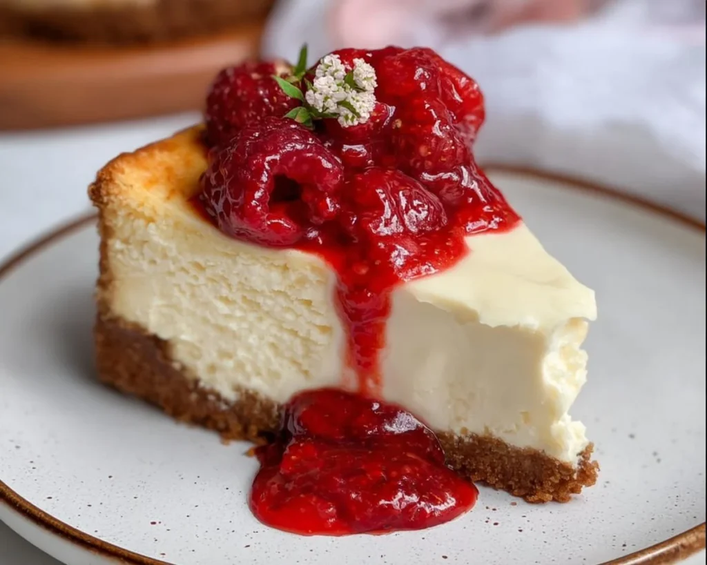 Delicious and creamy Keto Cheesecake with a low-carb crust