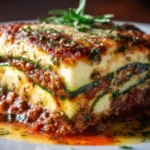 Keto zucchini lasagna delight layered with fresh ingredients and cheese