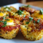 Mini quinoa egg bites baked with vegetables and herbs for a healthy snack.