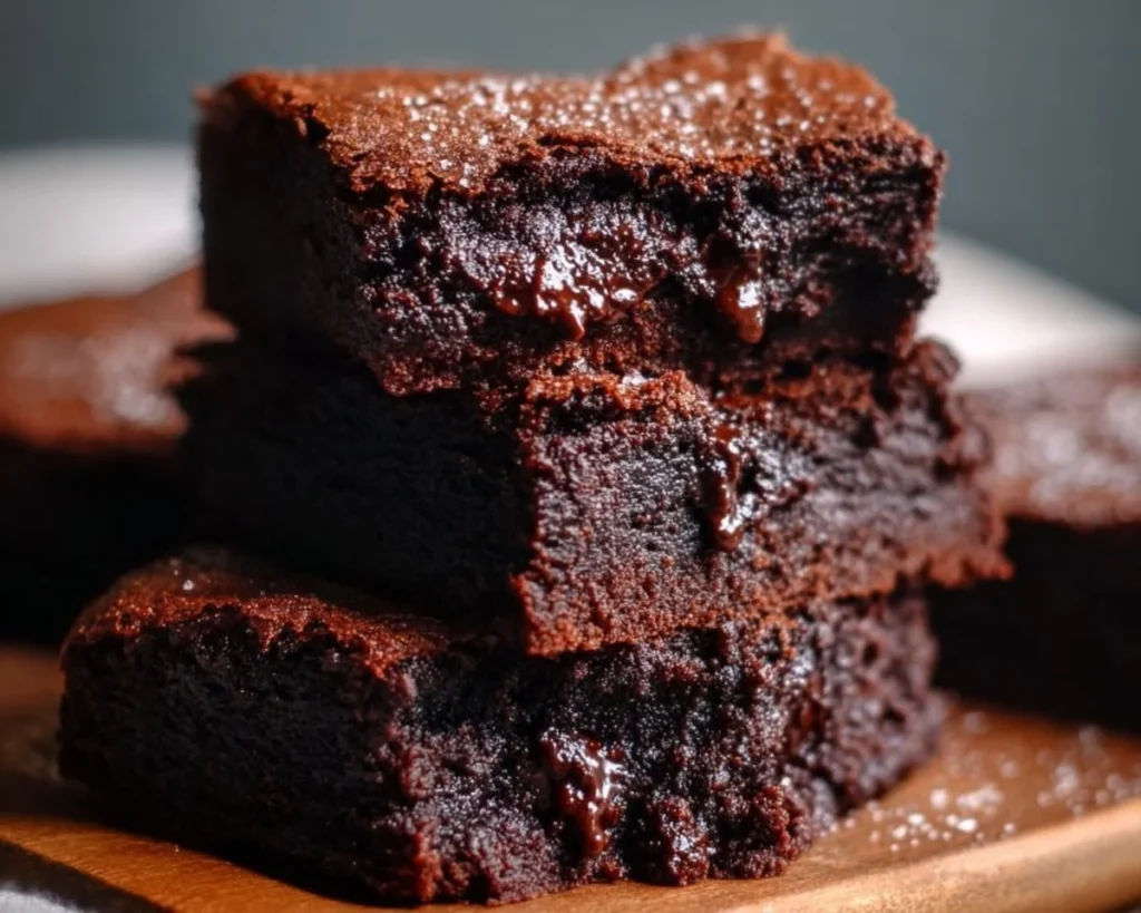 Moist and fudgy sweet potato brownies topped with chocolate drizzle