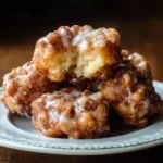 Air fryer apple fritters topped with cinnamon and sugar