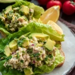Fresh Avocado Tuna Salad with vegetables, perfect for a healthy meal