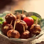 Delicious Caprese Skewers featuring mozzarella, tomatoes, and fresh basil on sticks.