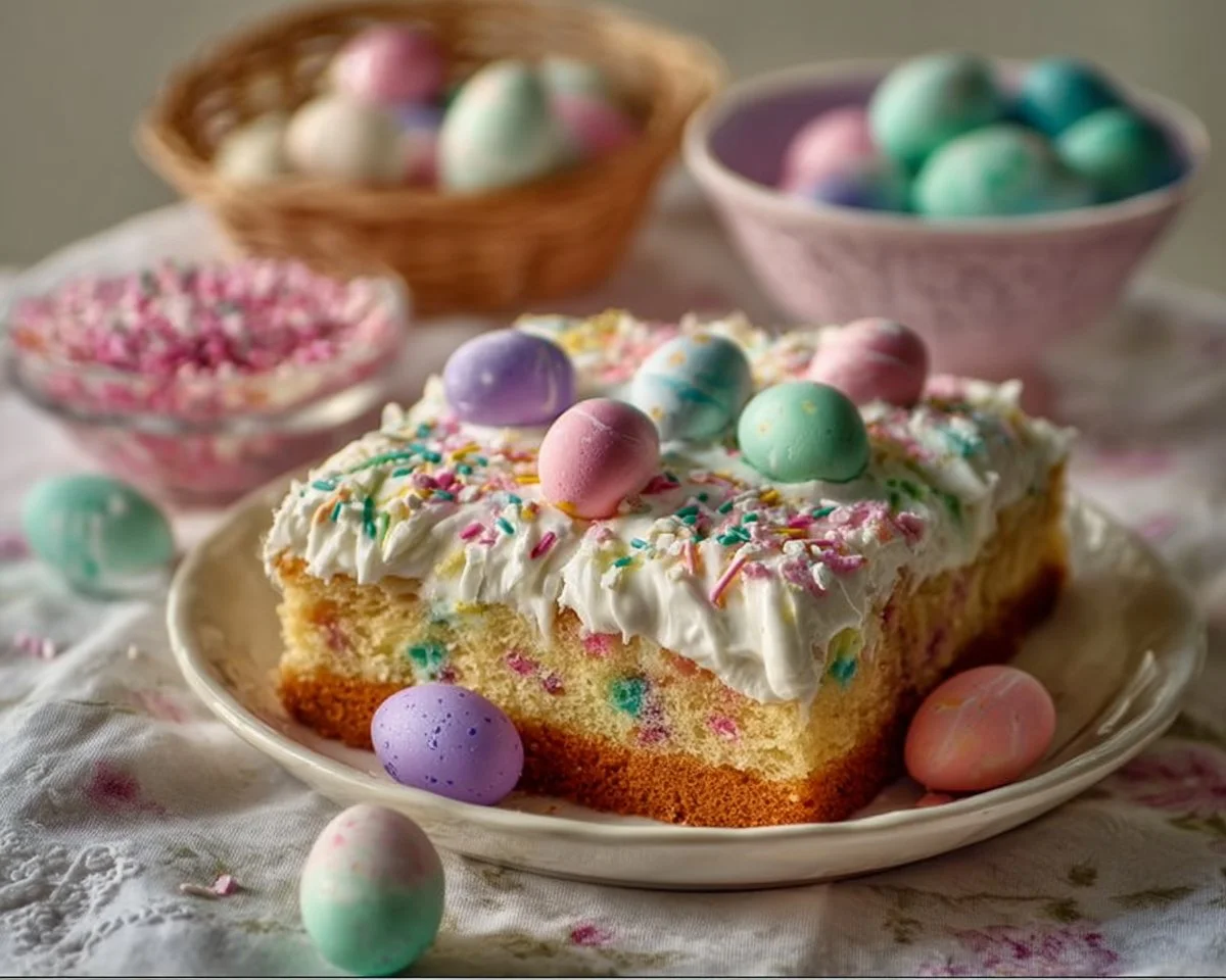 Delicious Easter cake decorated for the holiday celebration