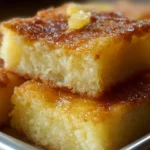 Hawaiian Pineapple Cake Bars with fresh pineapple and whipped cream topping