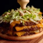 Low Carb Big Mac on a plate with lettuce wrap instead of bun