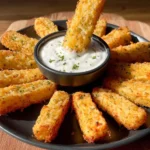 Crispy Potato Cheese Sticks served with garlic yogurt sauce