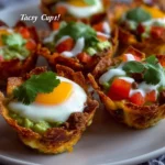 Delicious taco cups filled with savory ingredients