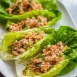 Healthy tuna lettuce wraps filled with fresh ingredients and served on crisp lettuce leaves.