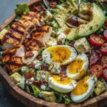 High protein salads for meal prep featuring fresh ingredients and vibrant colors.