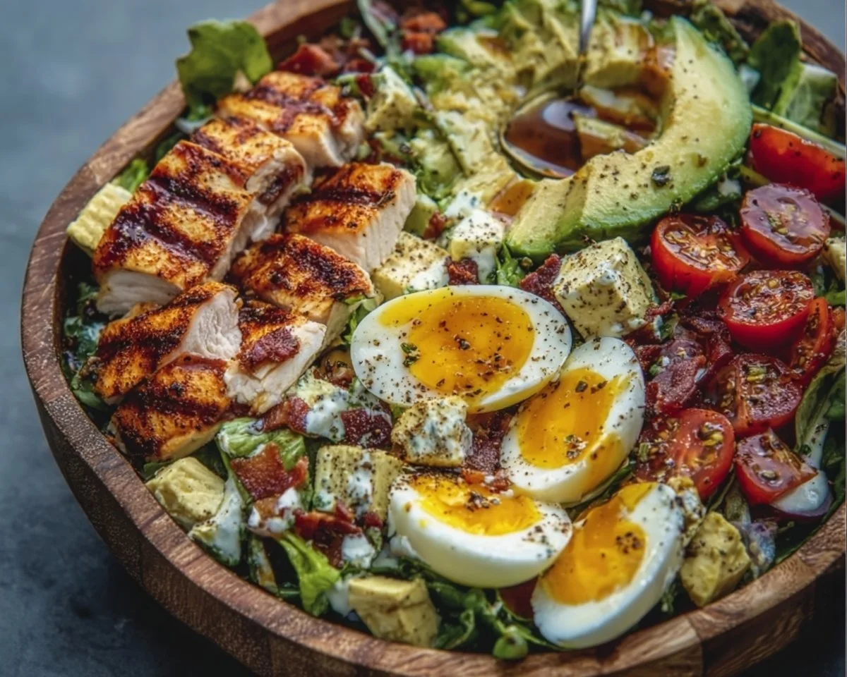 High protein salads for meal prep featuring fresh ingredients and vibrant colors.