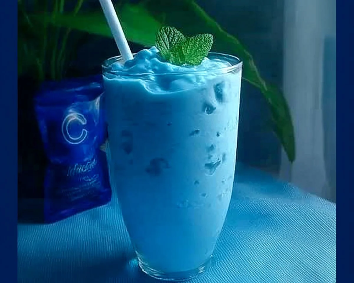 Delicious blue glow smoothie with vibrant color and healthy ingredients