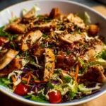 Fresh Asian Chicken Salad with colorful vegetables and a crunchy texture