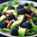Fresh Blackberry Avocado Salad with vibrant colors and textures.