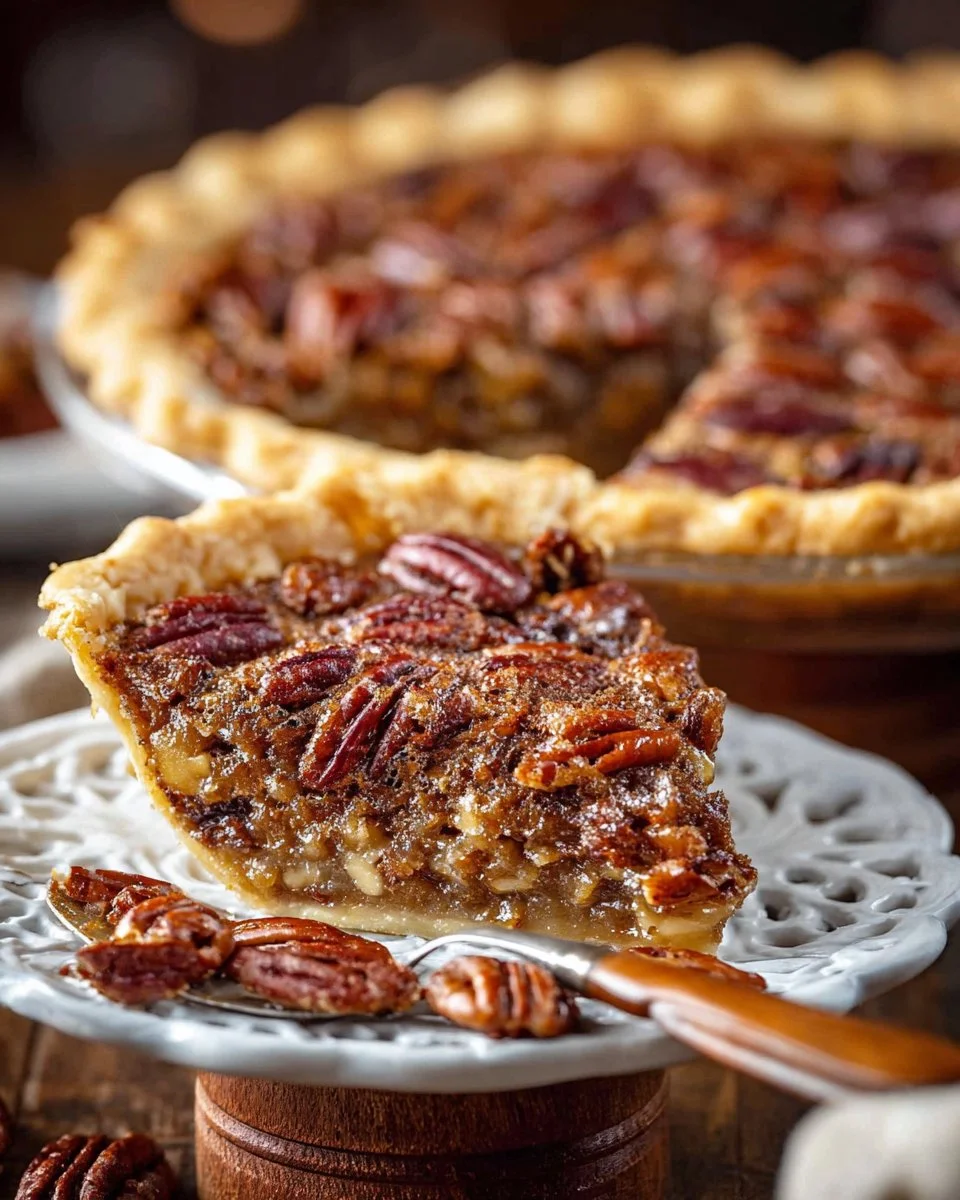 Delicious classic Southern pecan pie fresh out of the oven