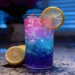 Color-Changing Galaxy Lemonade served in a glass, showcasing vibrant colors.