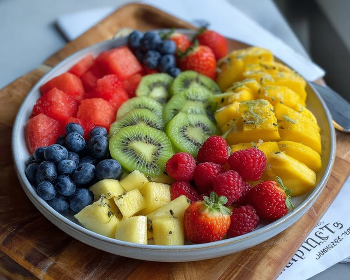 Healthy meals and quick recipes featuring colorful fruits and vegetables.