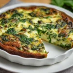 Delicious crustless spinach quiche, perfect for a healthy meal or brunch.