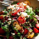 A variety of colorful and fresh epic salad recipes on a wooden table.