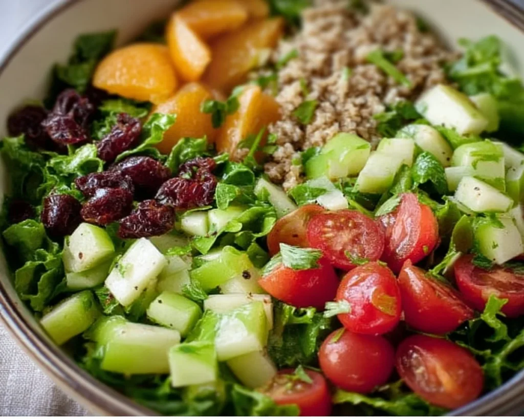 Colorful healthy salads without lettuce featuring a variety of ingredients.