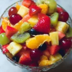 Colorful Honey Lime Rainbow Fruit Salad with fresh fruits and a lime dressing