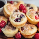 Mini pancake muffins in a baking tray ready to be served