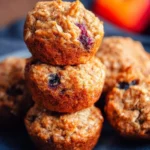 Nutrient-packed breakfast muffins for toddlers on a wooden table