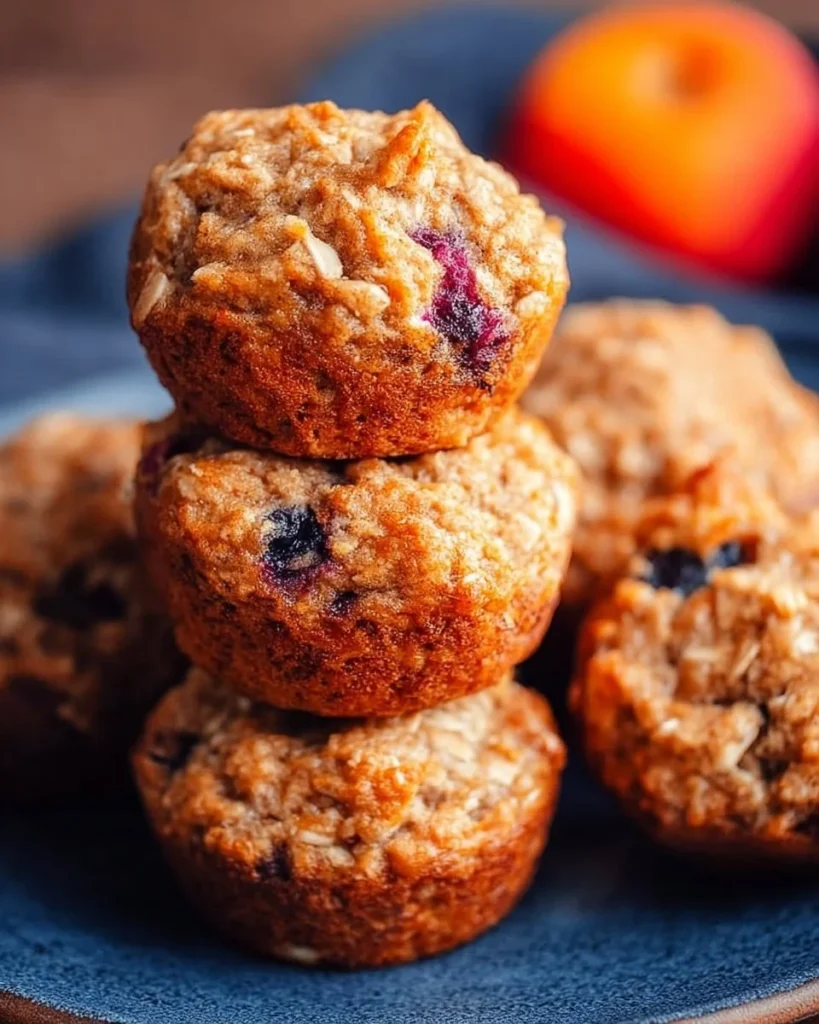 Nutrient-packed breakfast muffins for toddlers on a wooden table