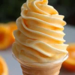 Delicious orange Dole Whip served in a cup, perfect for warm weather.