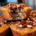 Delicious pecan pie muffins with a crunchy topping and rich filling.