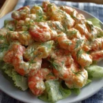 Delicious homemade shrimp salad with fresh ingredients served in a bowl.