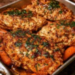 Amish Carrot Patch Chicken with fresh carrots served in a rustic dish